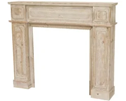 Cheminée décorative intérieure en bois naturel FSC - 23 x 120 x 101 cm
