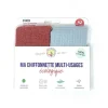 Chiffonnettes réutilisables bio coloris bleu et rouge Anotherway - lot de 2 – 24 x 24 cm