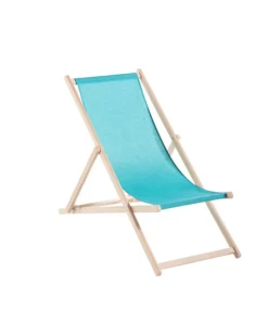 Chilienne agrafée coloris bleu en coton Jardin privé - 127 x 56 x 3,5 cm