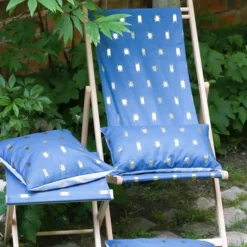 Chilienne amovible scarabées Bleu en coton