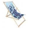 Chilienne en bois avec toile polyester amovible NP Création Clair obscur marine - 127 x 56 x 96 cm