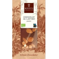 Chocolat au lait bio aux amandes - 100 g