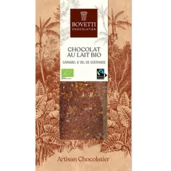 Chocolat au lait bio caramel et sel - 100 g