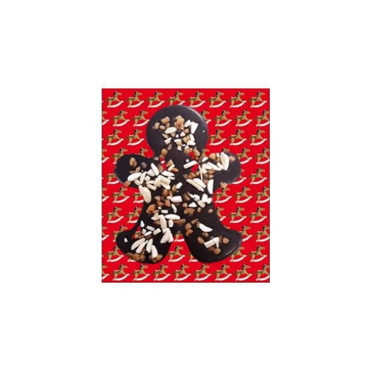 Chocolat en forme de bonhomme noir aux amandes et au caramel - 90 g