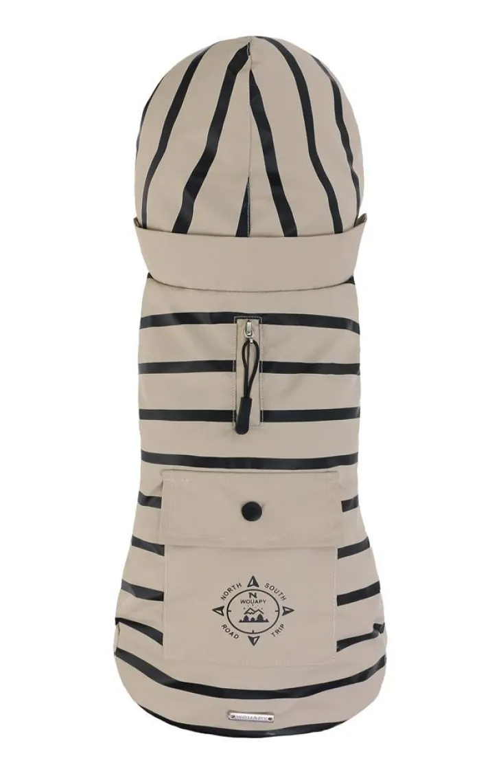 Ciré pour chien coloris beige rayé Wouapy Basic - Taille XL