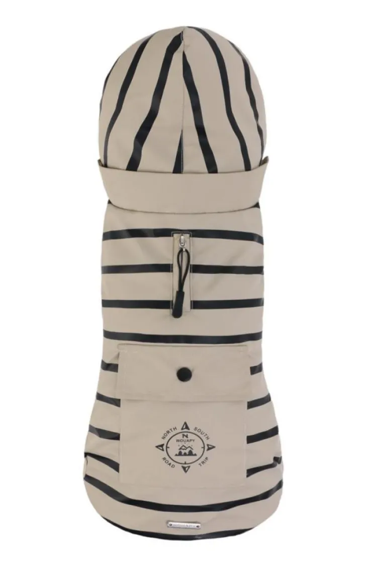 Ciré pour chien coloris beige rayé Wouapy Basic - Taille XXL