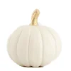 Citrouille coloris blanc en polyrésine - Ø 10 cm