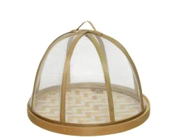 Cloche pour aliments en bambou naturel taille M - Ø 25 x H 17 cm