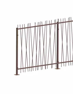 Clôture grille en acier aspect rouillé avec barreaudage roseau Vitis in Situ - 120 x 100 cm