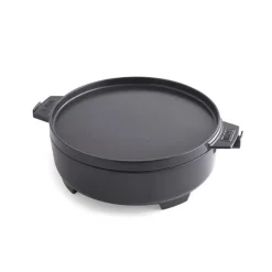 Cocotte en fonte émaillée noire 2 en 1 Weber Gourmet BBQ System - 42 x 33,5 cm