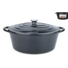 Cocotte ovale en fonte noire - Ø 34 cm