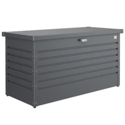 Coffre de jardin 130 en acier galvanisé coloris gris foncé métallique Biohort - 134 x 62 x 71 cm