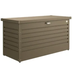 Coffre de jardin 130 en acier galvanisé coloris bronze métallique Biohort - 134 x 62 x 71 cm