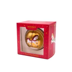 Coffret 1 boule de Noël or motif cheval garnie de 8 sachets de tisane bio Provence d’antan - 14,4 g