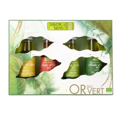 Coffret 4 huiles d'olive bio Savor et Sens - 4 x 10 cl