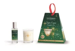 Coffret cadeau bougie parfumée et vaporisateur Esteban Sapin exquis - 30 ml et 70 g