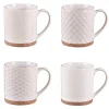 Coffret de 4 mugs Jaspe coloris beige en grès - Ø 8 cm