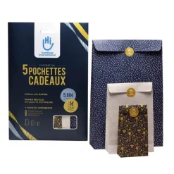 Coffret de 5 pochettes cadeaux solidaires et écologiques Handicap International