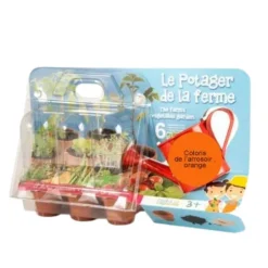 Coffret jardinage enfant "Le potager de la ferme" orange