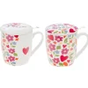 Coffret mug avec filtre en céramique multicolore Amor - 12 x 8,5 x 9,9 cm