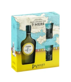 Coffret rhum ananas vanille avec 2 verres Bigallet - 70 cl