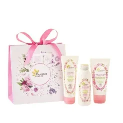 Coffret trio hydratation parfum rose Cosmos Organic Fleurance nature - 150 ml