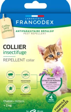 Collier insectifuge pour chaton coloris blanc Francodex - Ø 35 cm