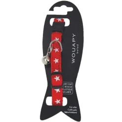 Collier pour chat en nylon coloris rouge Wouapy Star - Taille unique