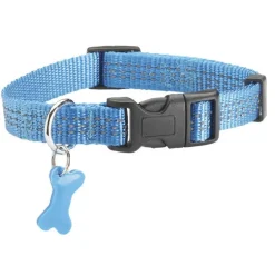 Collier pour chien coloris bleu en nylon tressé Bobby Safe – Taille M