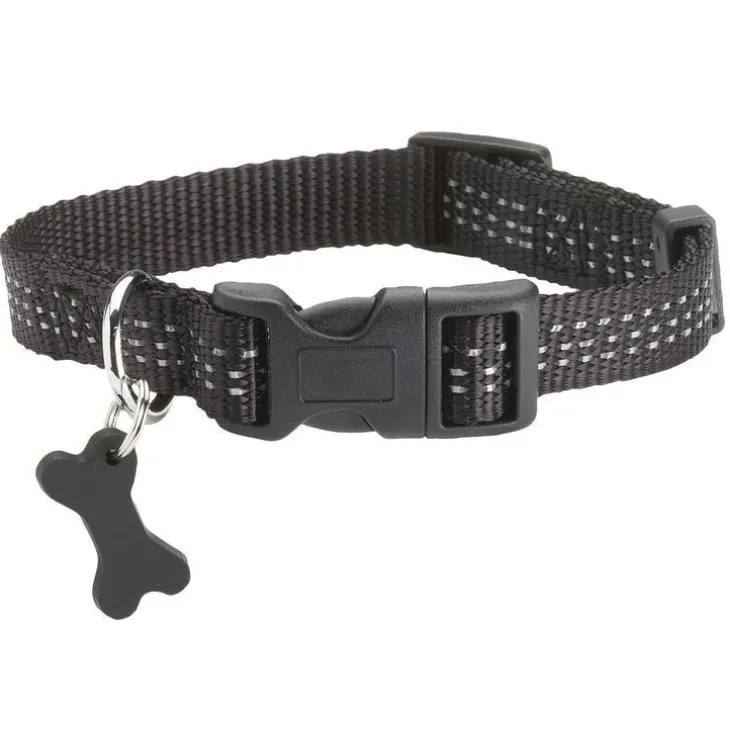Collier pour chien coloris noir en nylon tressé Bobby Safe – Taille L