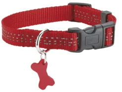 Collier pour chien en nylon tressé coloris rouge Bobby Safe 10 mm - Taille XS