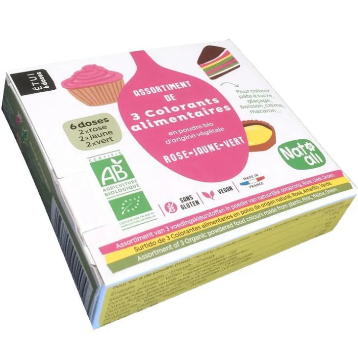 Colorants alimentaires assortiment Natali 3x10g
