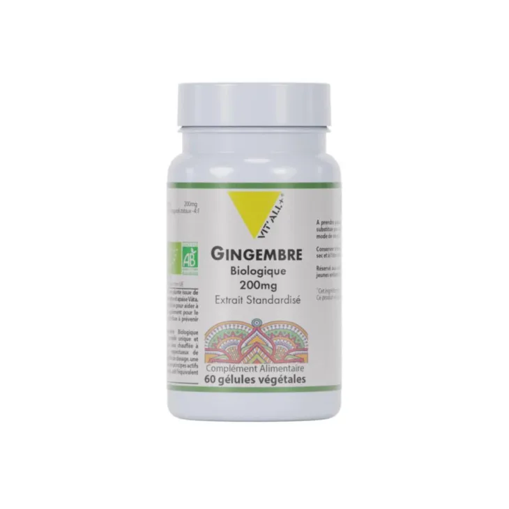 Complément alimentaire bio Vit’All+ Gingembre - les 60 gélules végétales