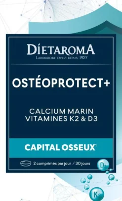 Complément alimentaire calcium marin K2 & D3 osteoprotect+ capital osseux Dietaroma - 60 comprimés