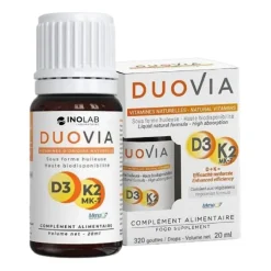 Complément alimentaire Vitamine D3 + K2 Inolab Duovia – 20 ml