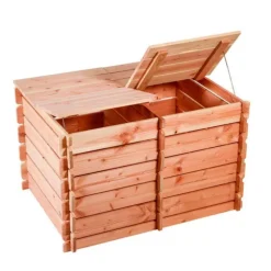 Composteur basic en bois Mon Petit Potager 120 x 90 cm - 2 x 303 L