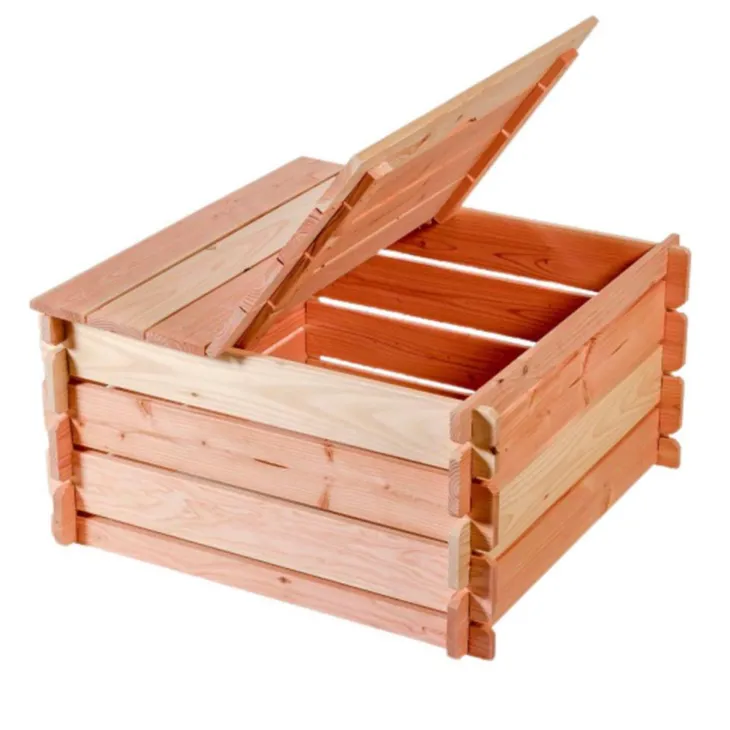 Composteur basic simple en bois Mon Petit Potager 90 x 90 cm - 270 L