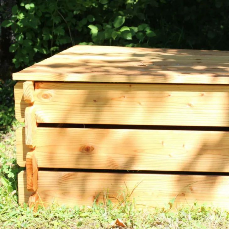 Composteur basic simple en bois Mon Petit Potager 90 x 90 cm - 270 L