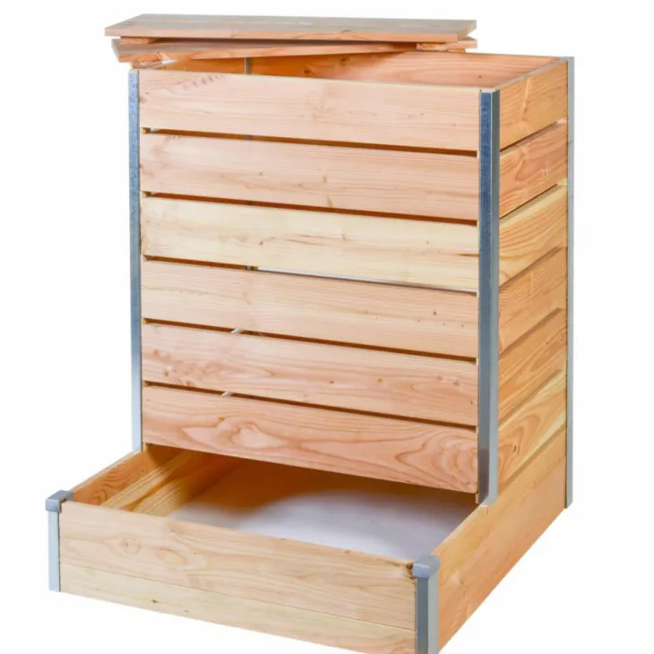 Composteur design à accès direct en bois Mon Petit Potager 80 x 75 cm - 209 L