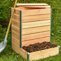 Composteur design à accès direct en bois Mon Petit Potager 80 x 75 cm - 209 L