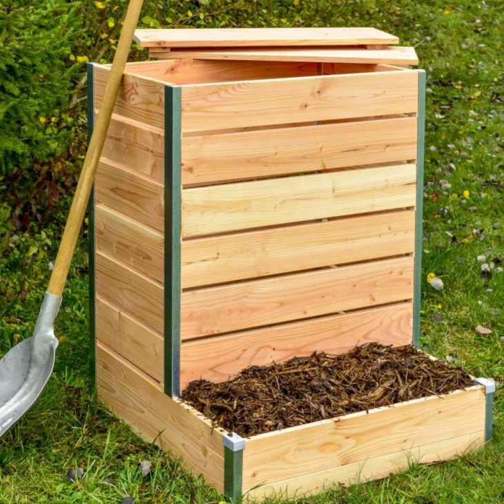 Composteur design à accès direct en bois Mon Petit Potager 80 x 75 cm - 209 L