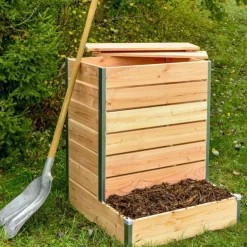 Composteur design à accès direct en bois Mon Petit Potager 80 x 75 cm - 209 L