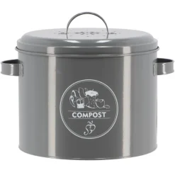 Composteur en acier au carbone coloris anthracite - 27 x 23,2 x 21,3 cm