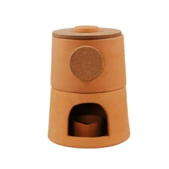 Composteur table basse 1 étage coloris marron en terre cuite terracotta - 12 kg