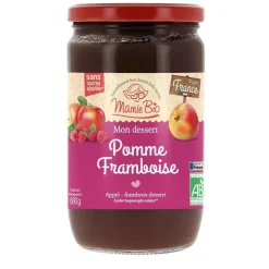 Compote bio pommes framboises sans sucres ajoutés - 680 g
