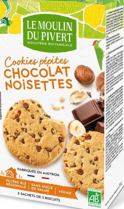Cookies bio aux pépites de chocolat et noisettes LE MOULIN DU PIVERT