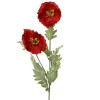 Coquelicot en polyester rouge 2 fleurs - 21 x 9 x 106 cm