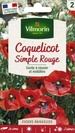 Coquelicot Simple rouge Vilmorin - graines à semer