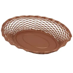 Corbeille à pain en inox coloris cuivre - 30 x 24 x 5 cm