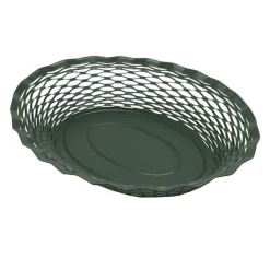 Corbeille à pain en inox coloris vert sapin - 30 x 24 x 5 cm